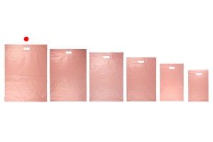 Kuriertaschen 500x600 mm rosa wasserdichtes PE mit Selbstklebeverschluss und Tragegriff - 100 Stück-εικόνα_σύνθεση