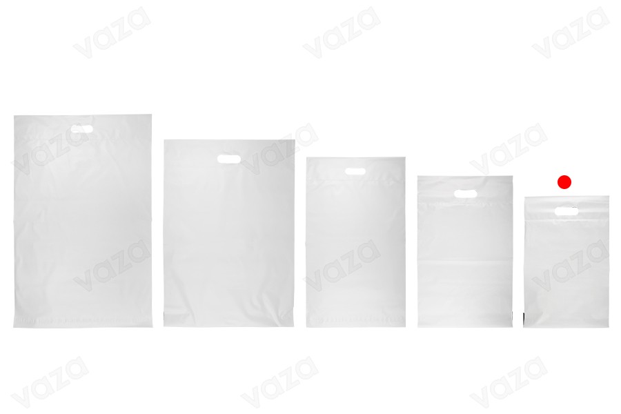 Courier bags 260x330 mm white waterproof PE with self-adhesive closure and handle - 100 pcs-image_group