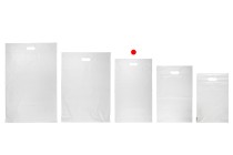 Σακούλες μεταφορών courier 350x450 mm λευκές αδιάβροχες PE με αυτοκόλλητο κλείσιμο και χειρολαβή - 100 τμχ