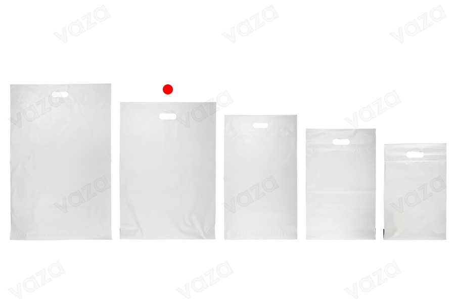 Courier bags 400x500 mm white waterproof PE with self-adhesive closure and handle - 100 pcs-image_group