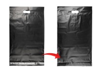 Σακούλες μεταφορών courier 350x450 mm μαύρες αδιάβροχες PE με αυτοκόλλητο κλείσιμο και χειρολαβή - 100 τμχ