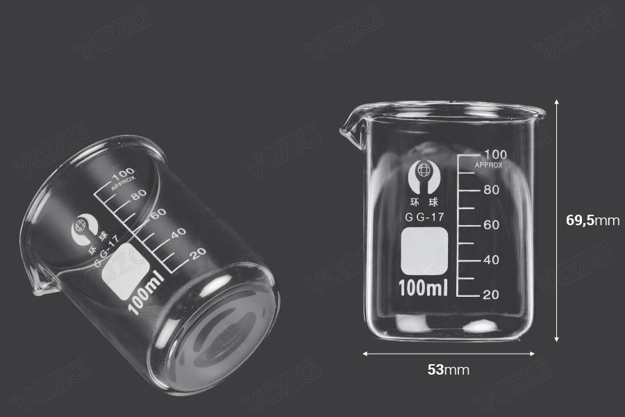 Becher cilindrico in vetro da 100 ml Becher cilindrico in vetro da 100 ml-dimensioni_immagine