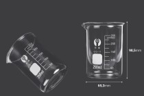 Glaszylinderbecher 250 ml Glaszylinderbecher 250 ml-bildabmessungen