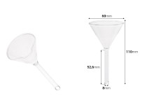 Glastrichter mit einem Durchmesser von 60 mm (8 mm Spitze) Glastrichter mit einem Durchmesser von 60 mm (8 mm Spitze)-bildabmessungen