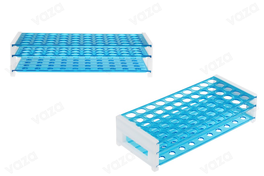 Kunststoffständer 256x113x64 mm mit 40 Positionen für Fläschchen (Lochdurchmesser 18 mm) Kunststoffständer 256x113x64 mm mit 40 Positionen für Fläschchen (Lochdurchmesser 18 mm)-produktbild