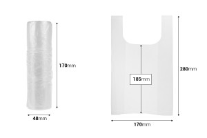 Sachet plastique 170x280 mm de couleur transparente - 100 pièces sur un rouleau-εικόνα_διαστάσεις