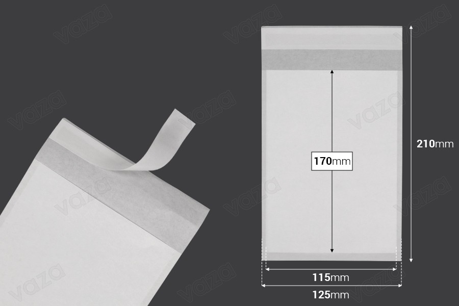 Zarf letre 125x170 mm me mbyllje me ngjitje - 100 copë-imazh_dimensione