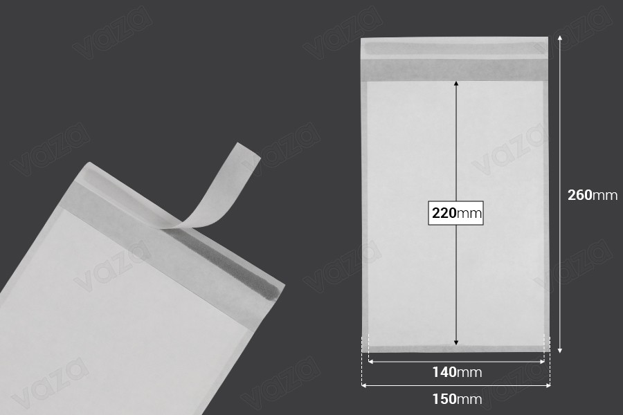 Paper envelope with self-adhesive closure 150x220 mm - 100 pcs Paper envelope with self-adhesive closure 150x220 mm - 100 pcs-image_dimensions