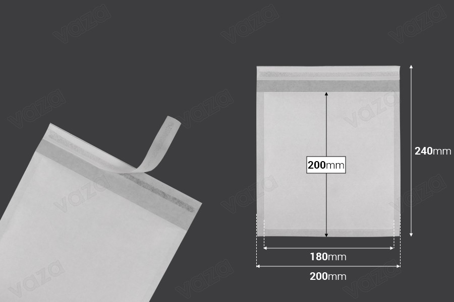 Paper envelope 200x200 mm with self-adhesive closure - 100 pieces-image_dimensions