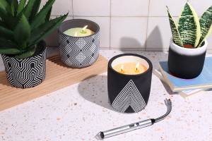 Vase décoratif 110x115 mm en ciment pour bougie ou pot de fleurs-3