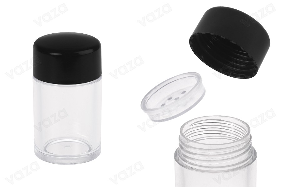 Acryltiegel 10 ml mit Lochdeckel für Puderkosmetik - 12 Stück-produktbild