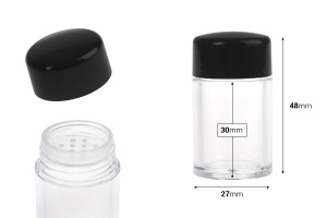 Acryltiegel 10 ml mit Lochdeckel für Puderkosmetik - 12 Stück-εικόνα_διαστάσεις