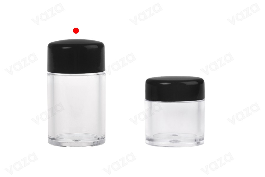 Acryltiegel 10 ml mit Lochdeckel für Puderkosmetik - 12 Stück-bildgruppe