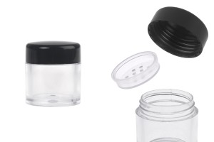 Pot acrylique 5 ml avec bouchon percé pour cosmétiques en poudre - 12 pièces-produktbild
