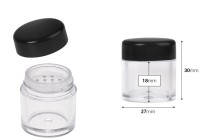 Βαζάκι ακρυλικό 5 ml με τάπα με τρύπες για καλλυντικά σε σκόνη- 12 τμχ Βαζάκι ακρυλικό 5 ml με τάπα με τρύπες για καλλυντικά σε σκόνη- 12 τμχ