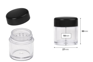 Pot acrylique 5 ml avec bouchon percé pour cosmétiques en poudre - 12 pièces-bildabmessungen