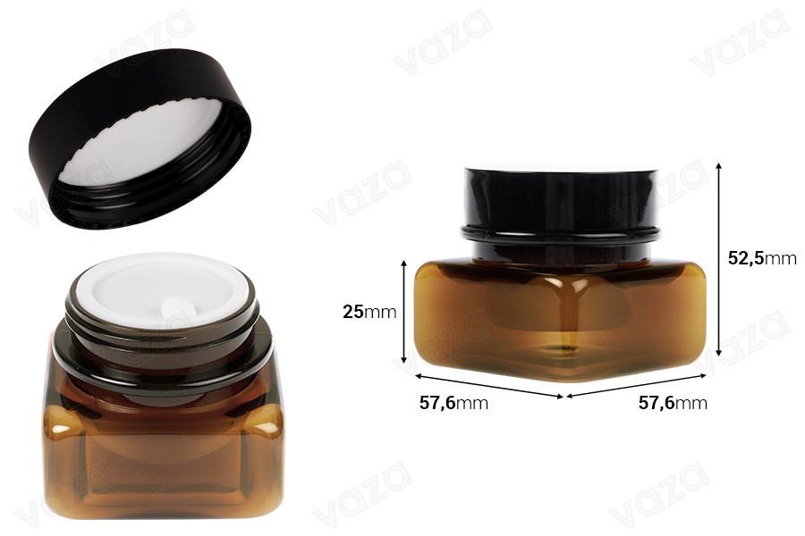 Πλαστικό καραμελέ βάζο 30 ml δίπατο τετράγωνο με πλαστικό παρέμβυσμα και καπάκι Πλαστικό καραμελέ βάζο 30 ml δίπατο τετράγωνο με πλαστικό παρέμβυσμα και καπάκι-εικόνα_διαστάσεις