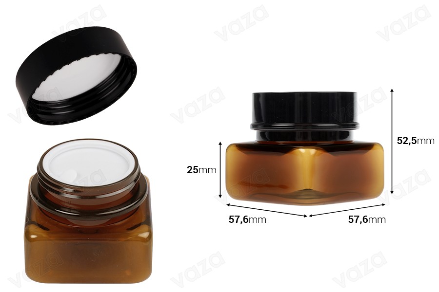 Πλαστικό καραμελέ βάζο 70 ml τετράγωνο με πλαστικό παρέμβυσμα και καπάκι Πλαστικό καραμελέ βάζο 70 ml τετράγωνο με πλαστικό παρέμβυσμα και καπάκι-εικόνα_διαστάσεις