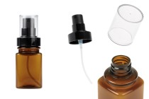 Plastic caramel bottle 100 ml square with black spray and transparent cap Plastic caramel bottle 100 ml square with black spray and transparent cap-image_product
