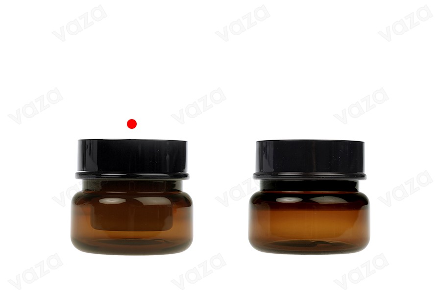 Πλαστικό καραμελέ βάζο 30 ml δίπατο με πλαστικό παρέμβυσμα και καπάκι-εικόνα_σύνθεση