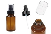 Plastic caramel bottle 160 ml cylindrical with black spray and transparent cap-image_product