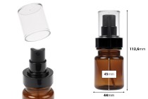 Πλαστικό καραμελέ μπουκάλι 60 ml κυλινδρικό με μαύρο σπρέι και διάφανο καπάκι Πλαστικό καραμελέ μπουκάλι 60 ml κυλινδρικό με μαύρο σπρέι και διάφανο καπάκι-εικόνα_διαστάσεις