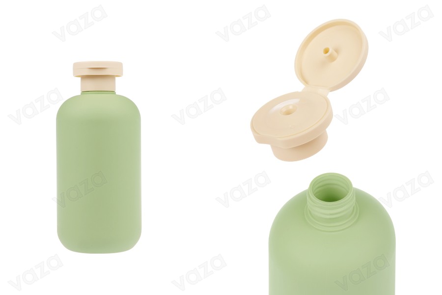 Flacone in plastica (HDPE) da 300 ml con tappo a scatto per shampoo, bagnoschiuma e lozione.-immagine_prodotto