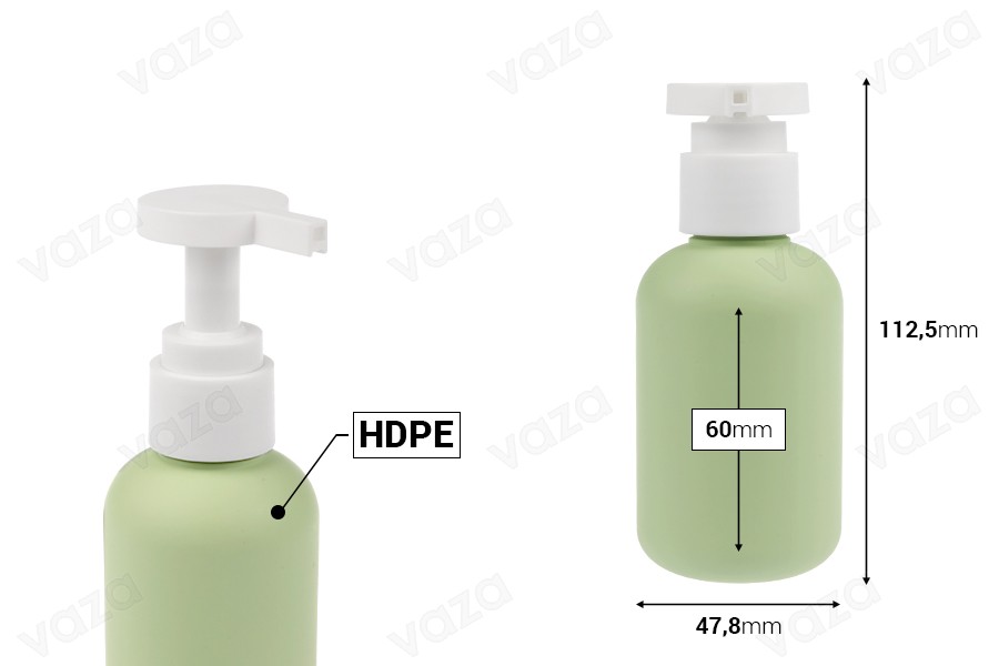 Shishe plastike (HDPE) 100 ml me pompë për shampo - shampo trupi dhe locion-imazh_dimensione