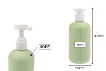 Shishe plastike (HDPE) 300 ml me pompë për shampo - shampo trupi dhe locion-imazh_dimensione