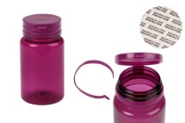 Πλαστικό PET μωβ βαζάκι 100 ml με κουμπωτό καπάκι ασφαλείας για χάπια και κάψουλες