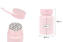 Πλαστικό PET ροζ βαζάκι 80 ml με κουμπωτό καπάκι ασφαλείας και παρέμβυσμα για χάπια και κάψουλες Πλαστικό PET ροζ βαζάκι 80 ml με κουμπωτό καπάκι ασφαλείας και παρέμβυσμα για χάπια και κάψουλες