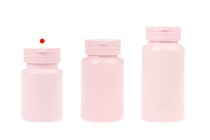 Πλαστικό PET ροζ βαζάκι 80 ml με κουμπωτό καπάκι ασφαλείας και παρέμβυσμα για χάπια και κάψουλες Πλαστικό PET ροζ βαζάκι 80 ml με κουμπωτό καπάκι ασφαλείας και παρέμβυσμα για χάπια και κάψουλες