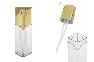 Transparente Zweikammerflasche, 60 ml, mit goldener Pumpe-produktbild