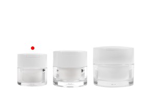 Pot en acrylique de 15 ml avec couvercle blanc, spatule et joint en plastique-εικόνα_σύνθεση