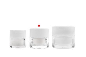 Pot en acrylique de 30 ml avec couvercle blanc, spatule et joint en plastique-εικόνα_σύνθεση