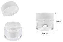 Ακρυλικό βάζο 50 ml με λευκό καπάκι, σπάτουλα και πλαστικό παρέμβυσμα Ακρυλικό βάζο 50 ml με λευκό καπάκι, σπάτουλα και πλαστικό παρέμβυσμα