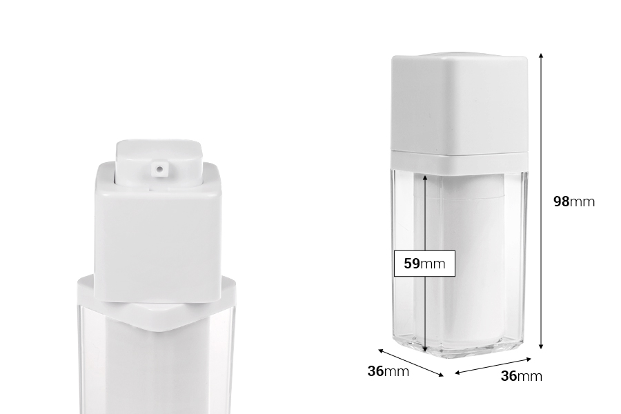Ακρυλικό airless μπουκαλάκι 15 ml με λευκή αντλία Ακρυλικό airless μπουκαλάκι 15 ml με λευκή αντλία