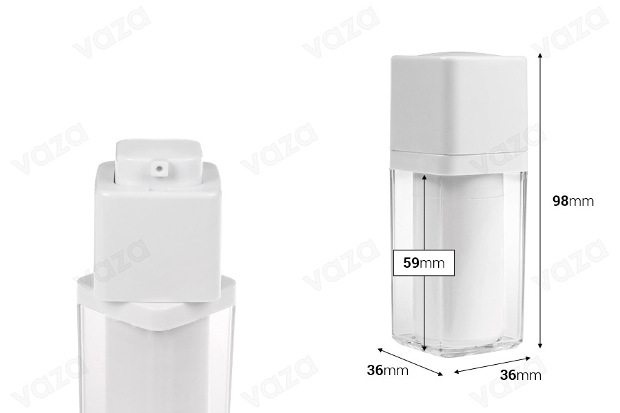 Acrylic airless bottle 15 ml with white pump-image_dimensions