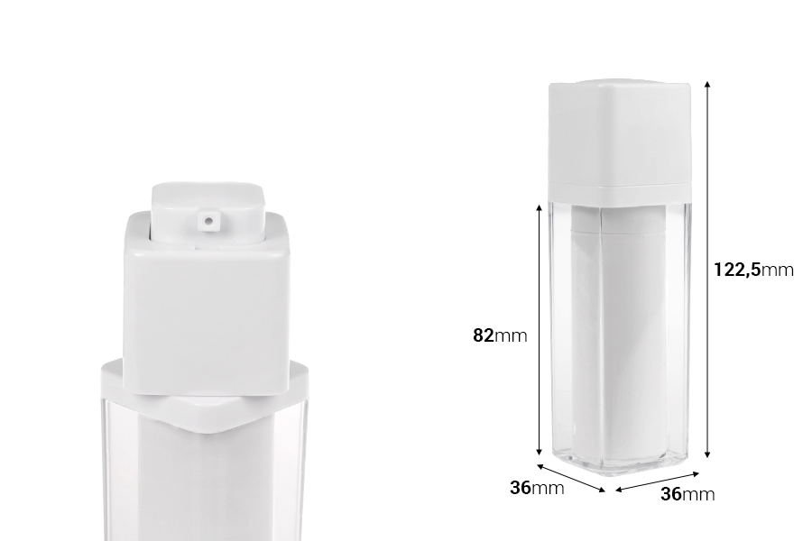 Ακρυλικό airless μπουκαλάκι 30 ml με λευκή αντλία Ακρυλικό airless μπουκαλάκι 30 ml με λευκή αντλία