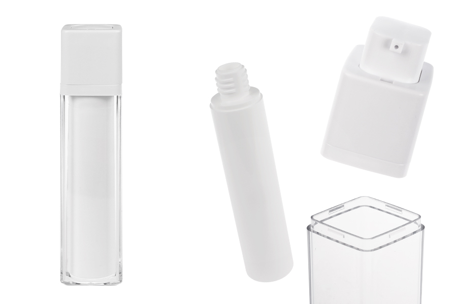 Ακρυλικό airless μπουκαλάκι 50 ml με λευκή αντλία Ακρυλικό airless μπουκαλάκι 50 ml με λευκή αντλία