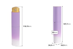 flacon pulvérisateur pour parfum 10 ml (avec flacon intérieur en verre) en différentes couleurs MAT-εικόνα_διαστάσεις