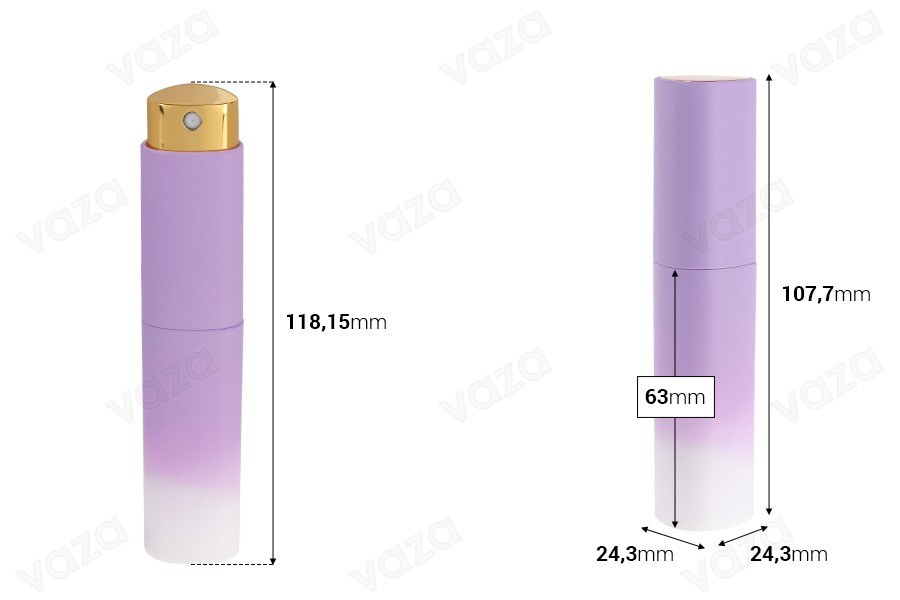 spray bottle for perfume 10 ml (with inner glass bottle) in various MATT colors-image_dimensions
