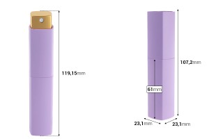 Flacon vaporisateur 10 ml pour parfum (avec flacon intérieur en verre) en différentes couleurs MAT-εικόνα_διαστάσεις