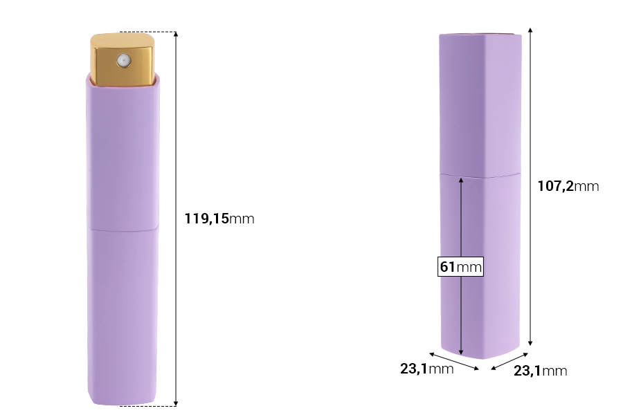 Flacon vaporisateur 10 ml pour parfum (avec flacon intérieur en verre) en différentes couleurs MAT Flacon vaporisateur 10 ml pour parfum (avec flacon intérieur en verre) en différentes couleurs MAT