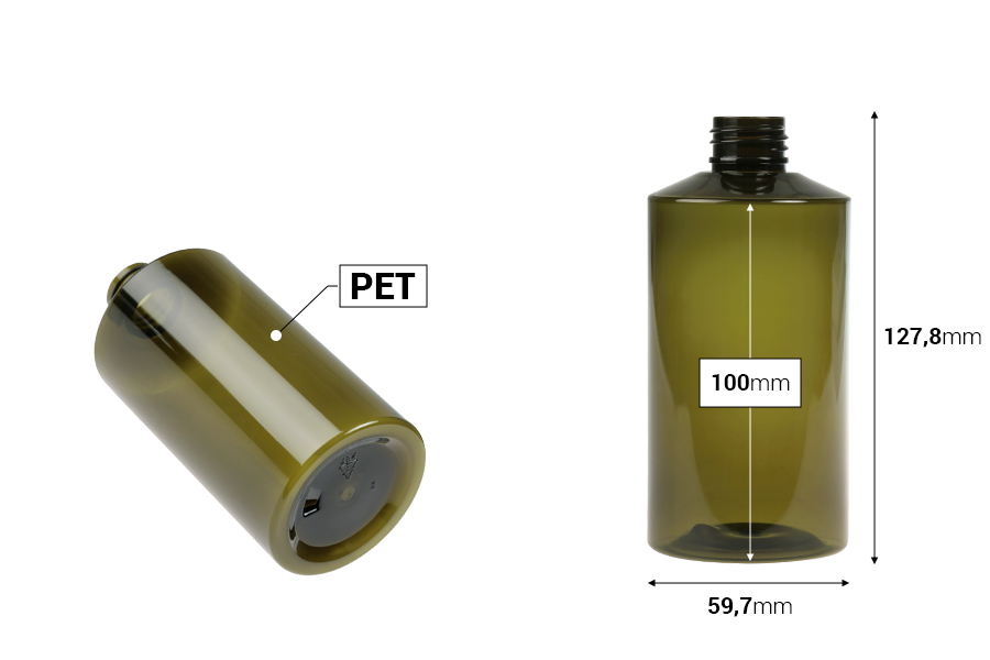Μπουκάλι PET 280 ml (PP24) σε διάφορα χρώματα Μπουκάλι PET 280 ml (PP24) σε διάφορα χρώματα -εικόνα_διαστάσεις