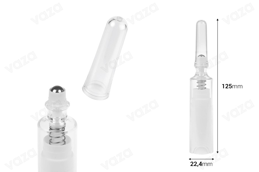Airless-Flasche 5 ml mit Roll-On für Serum und Verschluss Airless-Flasche 5 ml mit Roll-On für Serum und Verschluss-bildabmessungen