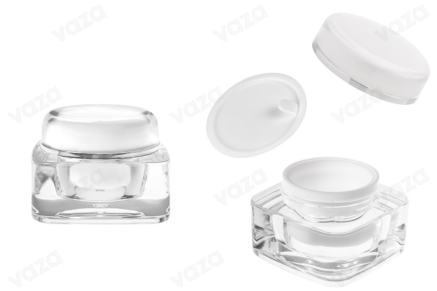 Luxus-Acrylglas 30 ml mit Deckel und Kunststoffdichtung-produktbild