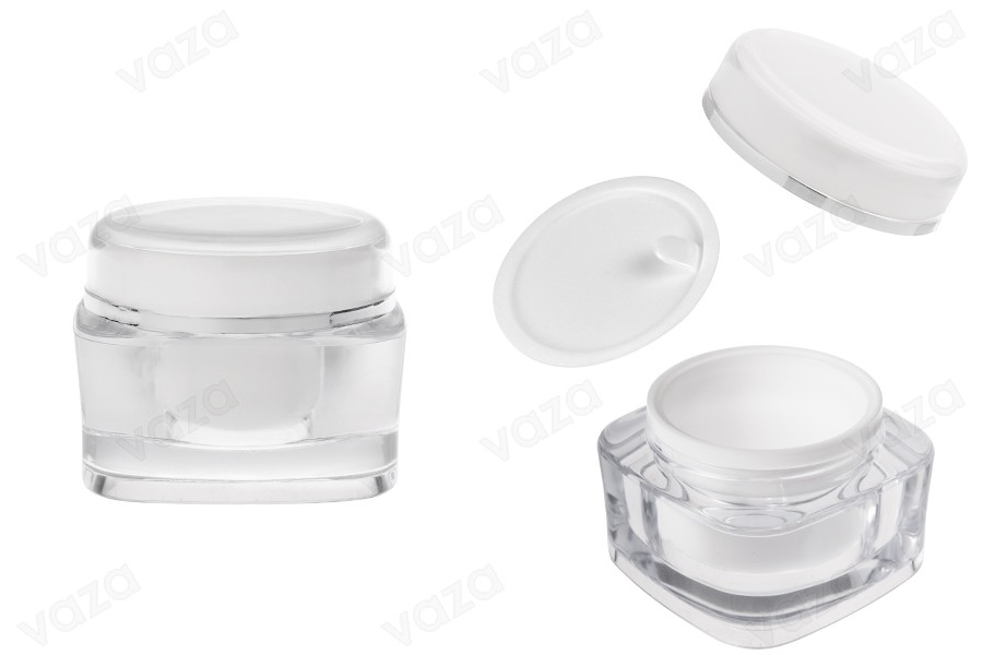 Luxus-Acrylglas 50 ml mit Deckel und Kunststoffdichtung Luxus-Acrylglas 50 ml mit Deckel und Kunststoffdichtung-produktbild