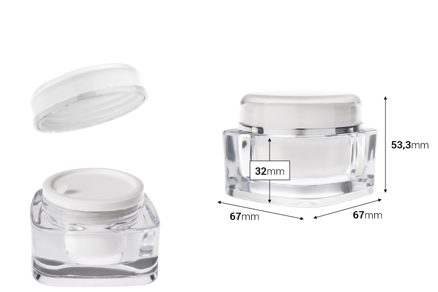 Kavanoz luksoz akrilik 50 ml me kapak dhe vulë plastike-imazh_dimensione