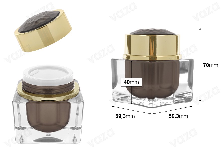 Luxuriöses 30-ml-Acrylglas mit Deckel und Kunststoffdichtung Luxuriöses 30-ml-Acrylglas mit Deckel und Kunststoffdichtung-bildabmessungen
